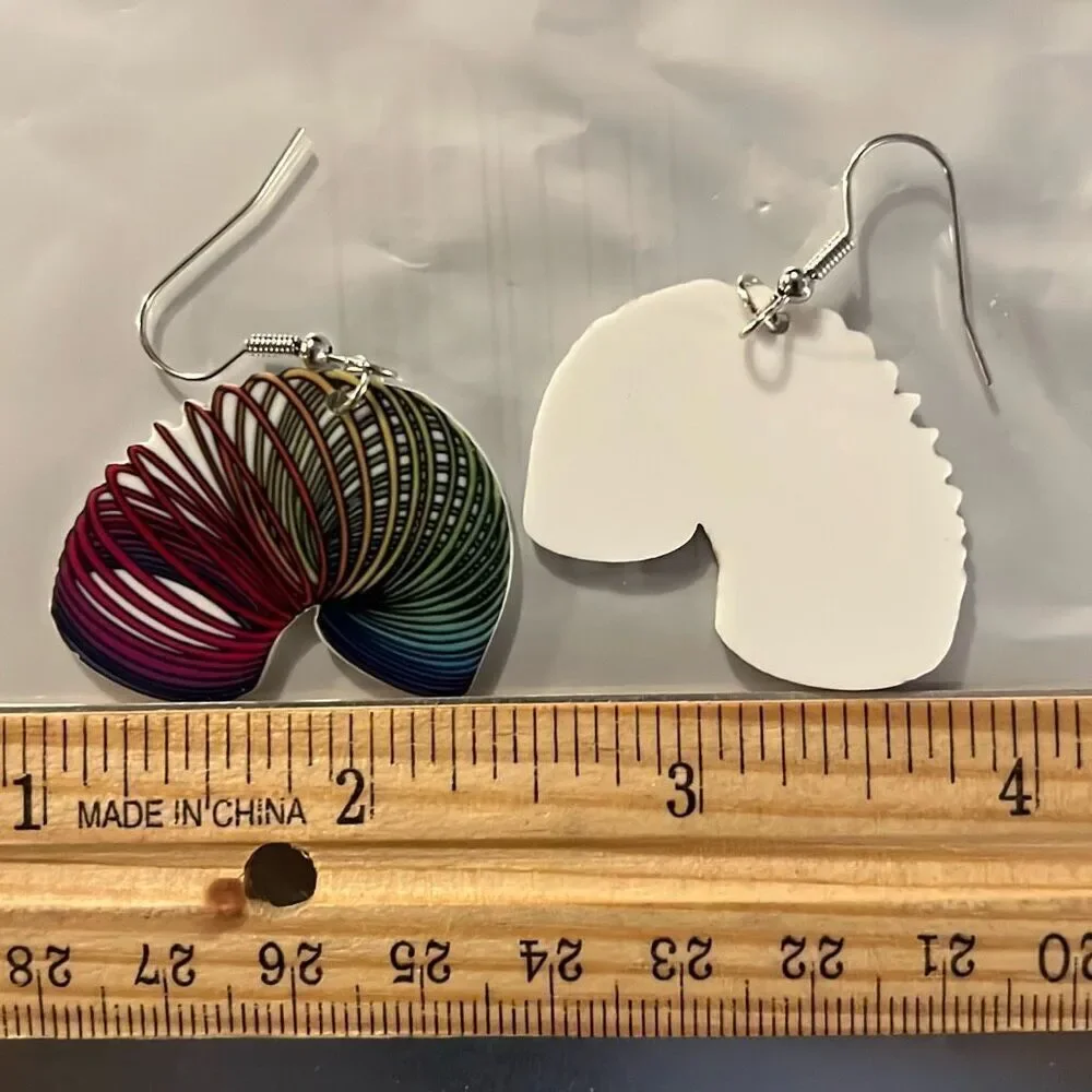 Retro Rainbow Slinky Earrings – Lightweight Statement Jewelry